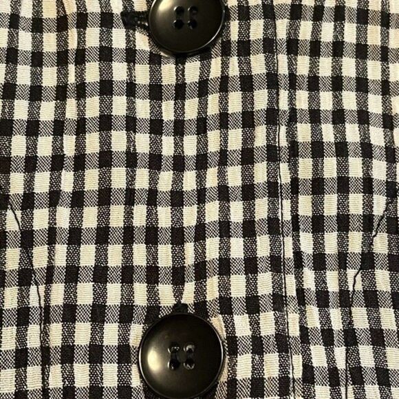 Norm Thompson Womens Blazer Black White Check Button Up Long Sleeve Sz XS - Picture 7 of 16